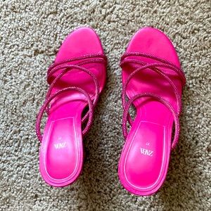 Pink Embellished sandal heels